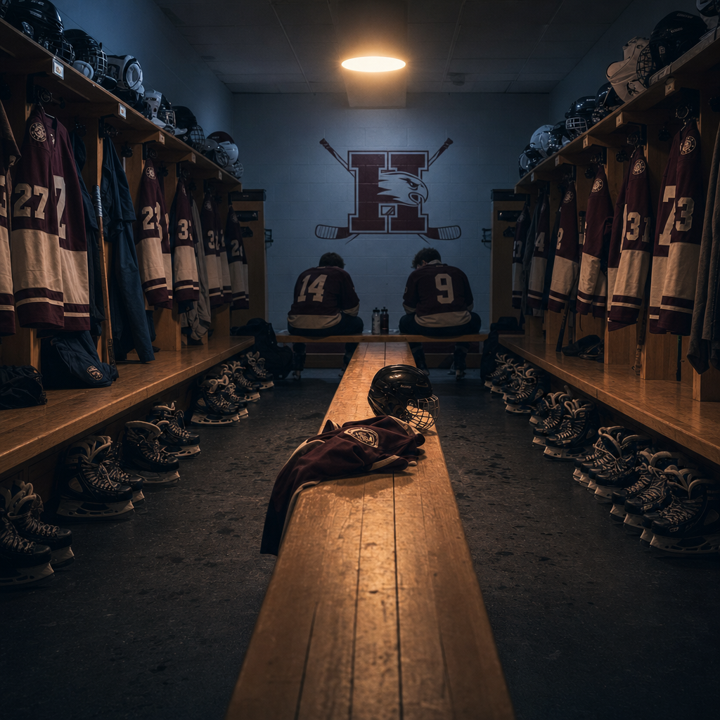 Off-Side: the Halverson Hawks locker room