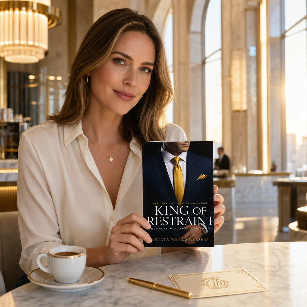 Reader holding King of Restraint by Sloane Ashford