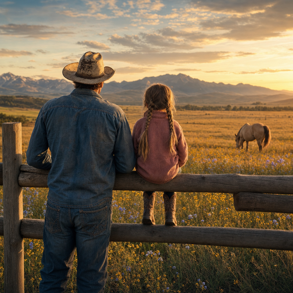 Reckless: a single-dad cowboy and his daughter at the ranch fence